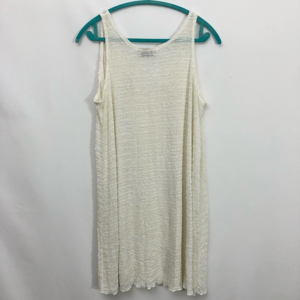 J Valdi White Net Mesh Top Throwover W Brown Tie - image 4